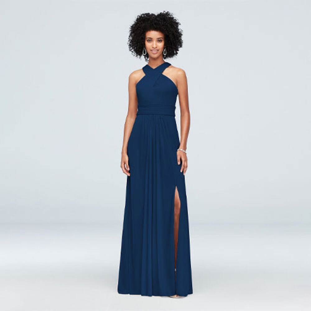 David's Bridal Crisscross High-Neck Dress - Size 2